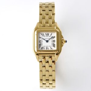 Panthère Ladies 22mm YG BVF 1:1 Best Edition White Dial on YG Bracelet Ronda Quartz