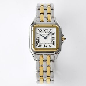 Panthère Ladies 27mm YG/SS BVF 1:1 Best Edition White Dial on YG/SS Bracelet Ronda Quartz