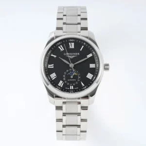 Longines Master Moonphase SS/SS Black/Roman Dial