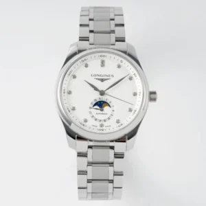 Longines Master Moonphase SS/SS White/Diamond Dial