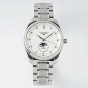 Longines – Master Moonphase SS/SS White/Diam Dial 