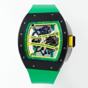 RM61-01 APSF Black Ceramic/RU Skeleton Dial on Green Rubber Strap RMUL2 Super Clone