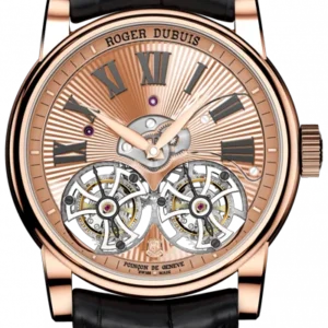 ROGER DUBUIS Double Flying Tourbillon Rose Gold Guilloché Hand-engraved Watch