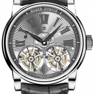 ROGER DUBUIS Double Flying Tourbillon White Gold Guilloché Hand-engraved Watch