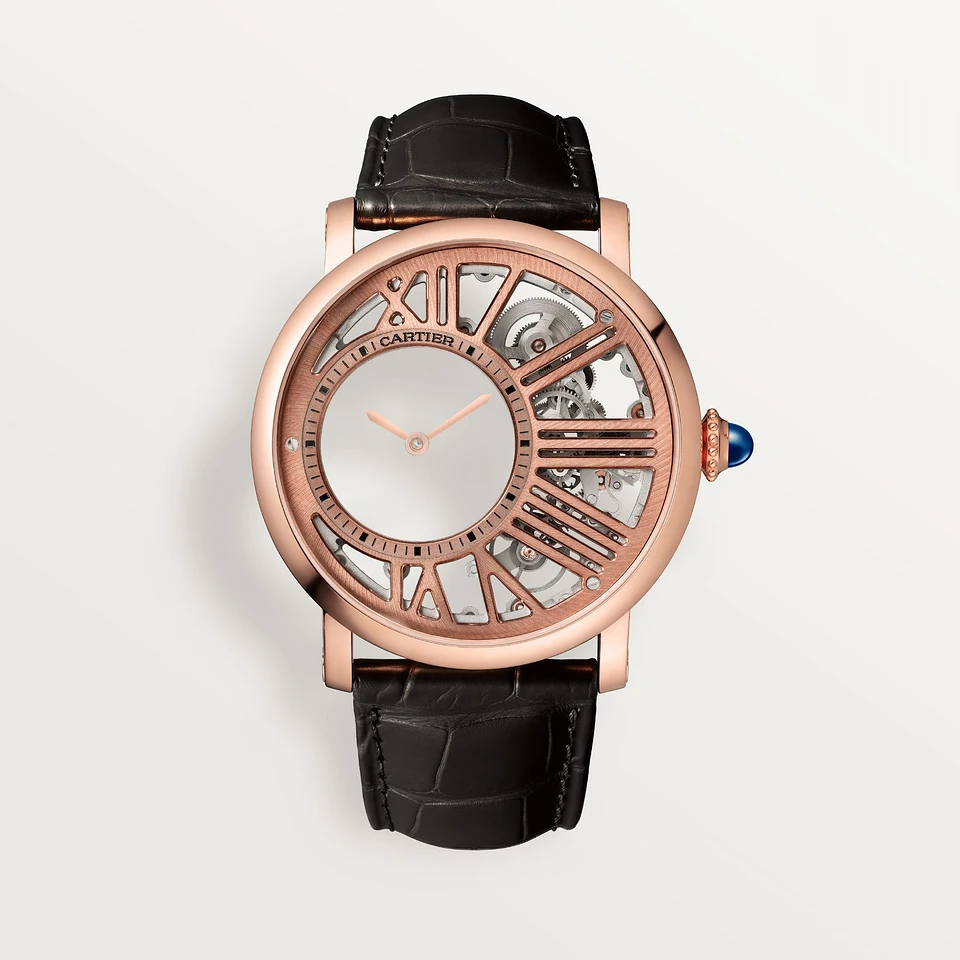 Cartier Rotonde de Cartier Mysterious Hour Skeleton Watch, Blue
