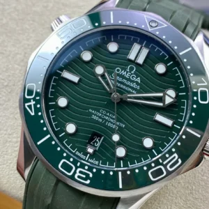 Omega 2022 Green Seahorse 300 with Black Balance Wheel 8800 Movement