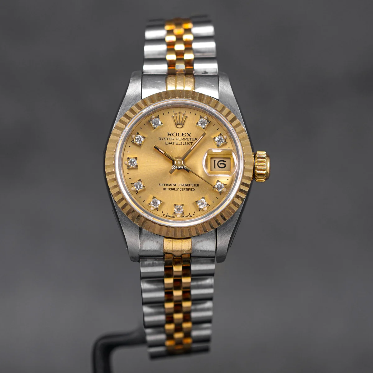 Datejust 26mm Two-Tone Yellow Gold Champagne Diamond Dial