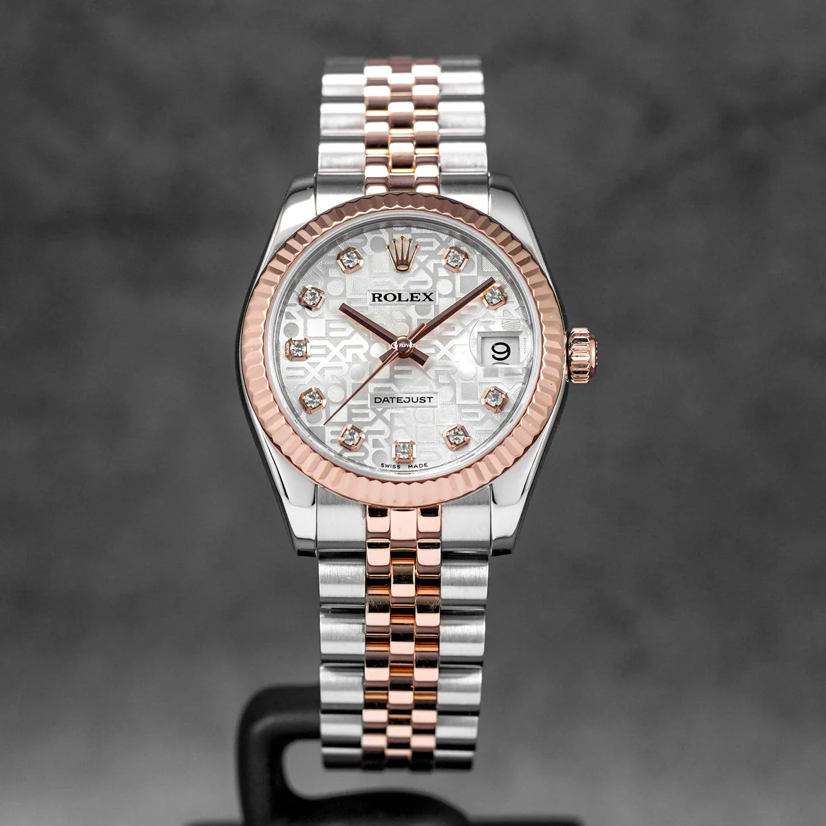 Datejust 31mm Two-Tone Rose Gold Silver Computerized Diamond Dial 